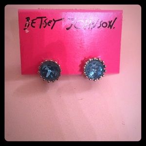 Betsey Johnson sky blue stud earrings!